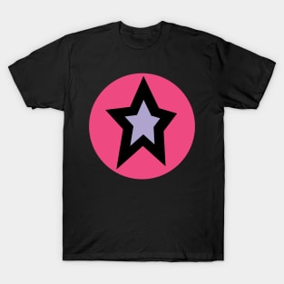 Lavender Star Pink Circle Graphic T-Shirt